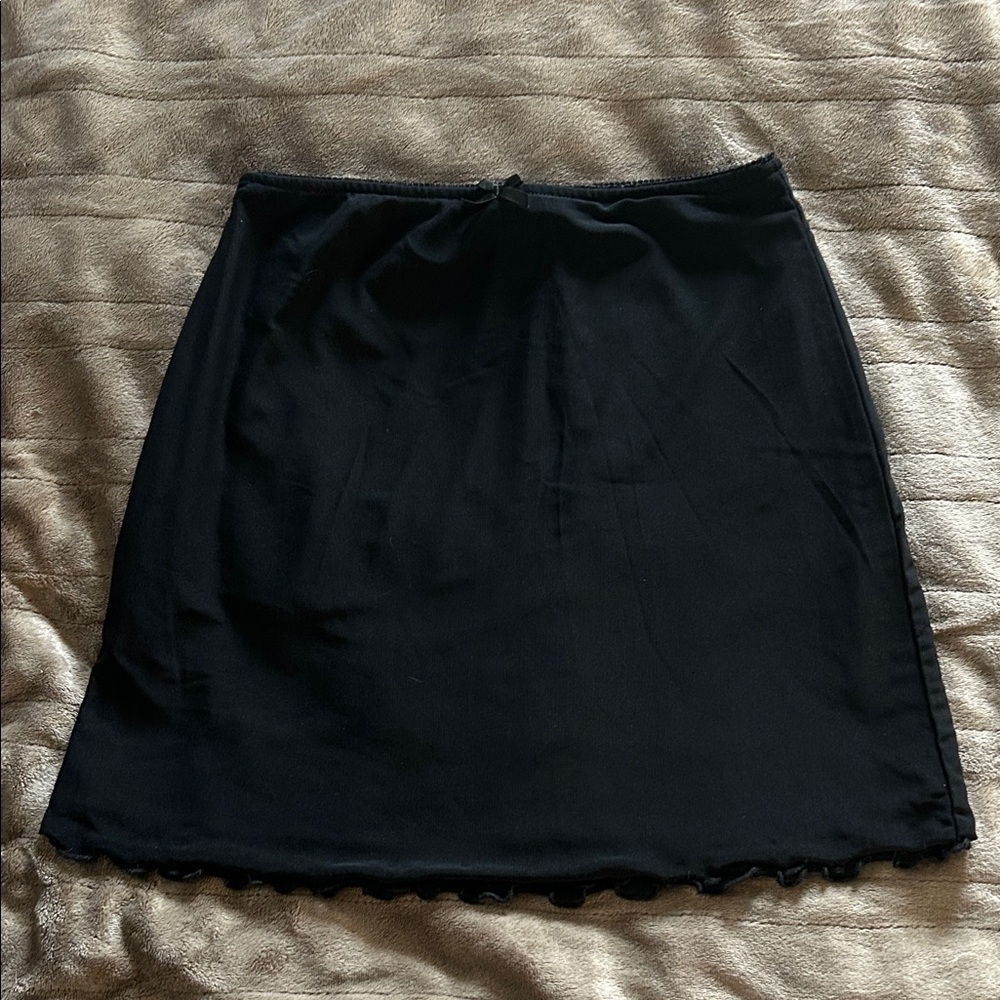 Black Mini Skirt with Soft Straight Silhouette